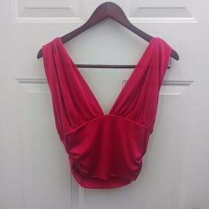 Elegant Red Women's Crop Top